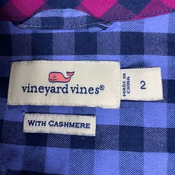 Vineyard Vines Cashmere Blend Blue Flannel Button Down Shirt - Picture 5 of 6